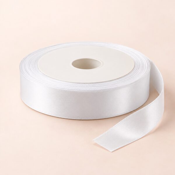 Cinta de Raso Blanco 20 mm x 25 yd Cinta de raso blanco de 20 mm x 25 yd estilo El Rincón de la Icha
