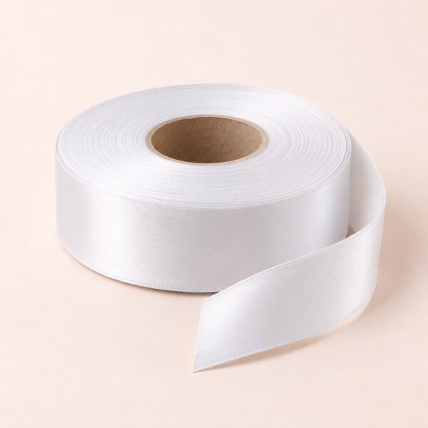 Cinta de Raso Blanco 25 mm x 25 yd Cinta de raso blanco de 25 mm x 25 yd estilo El Rincón de la Icha