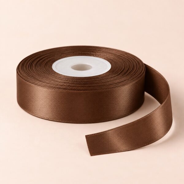 Cinta de Raso Café 25 mm x 25 yd Cinta de raso café de 25 mm x 25 yd estilo El Rincón de la Icha