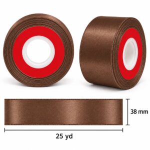 Cinta de Raso Café 38 mm x 25 yd Cinta de raso café de 38 mm x 25 yd con medidas estilo El Rincón de la Icha