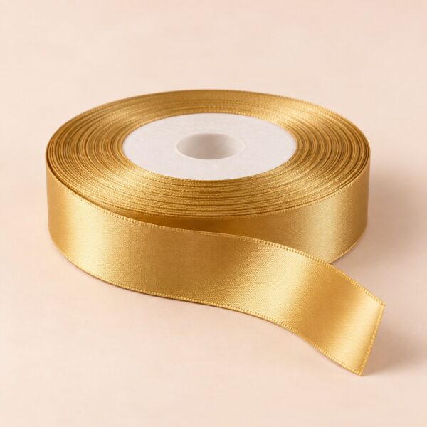 Cinta de Raso Dorada 25 mm x 25 yd Cinta de raso dorada de 25 mm x 25 yd estilo El Rincón de la Icha
