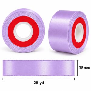 Cinta de Raso Lila Claro 38 mm x 25 yd Cinta de raso lila claro de 38 mm x 25 yd con medidas estilo El Rincón de la Icha