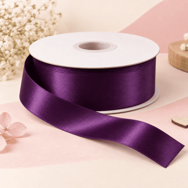 Cinta de Raso Morado Oscuro 10 mm x 25 yd Cinta de raso morado oscuro de 10 mm x 25 yd estilo El Rincón de la Icha