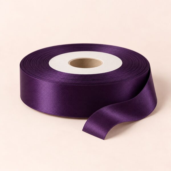 Cinta de Raso Morado Oscuro 25 mm x 25 yd Cinta de raso morado oscuro de 25 mm x 25 yd estilo El Rincón de la Icha