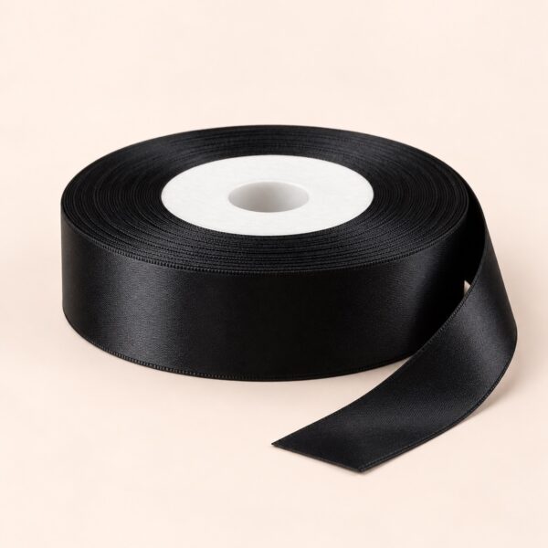 Cinta de raso negro de 20 mm x 25 yd estilo El Rincón de la Icha