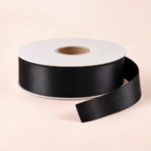 Cinta de Raso Negro 25 mm x 25 yd Cinta de raso negro de 25 mm x 25 yd estilo El Rincón de la Icha