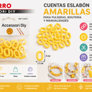 Cuentas Eslabón Amarillas 18 g para Pulseras y Manualidades Cuentas eslabón amarillas de 18 g para pulseras, collares, llaveros, bisutería y manualidades DIY