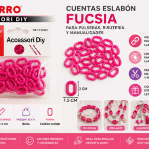 Cuentas Eslabón Fucsia 18 g para Pulseras y Manualidades Cuentas eslabón fucsia de 18 g para pulseras, collares, llaveros, bisutería y manualidades DIY