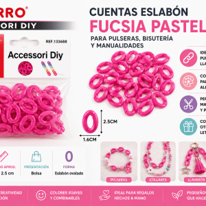 Cuentas Eslabón Fucsia Pastel 18 g para Pulseras y Manualidades Cuentas eslabón fucsia pastel de 18 g para pulseras, collares, llaveros, bisutería y manualidades DIY