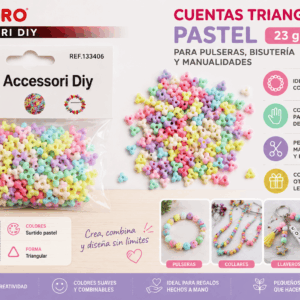 Cuentas Triangulares Pastel 23 g para Pulseras y Manualidades Cuentas triangulares pastel de 23 g para pulseras, collares, bisutería y proyectos de manualidades DIY
