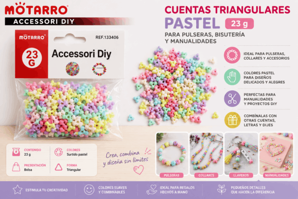 Cuentas Triangulares Pastel 23 g para Pulseras y Manualidades Cuentas triangulares pastel de 23 g para pulseras, collares, bisutería y proyectos de manualidades DIY