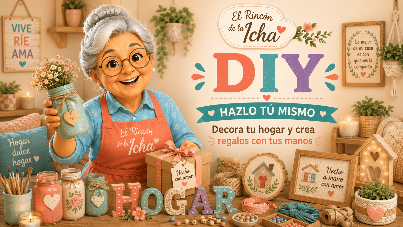 DIY hazlo tú mismo para decorar el hogar y crear regalos hechos a mano