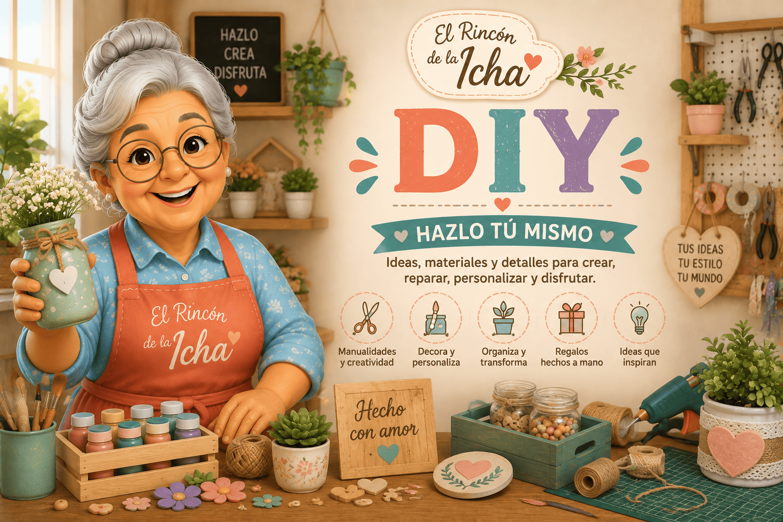 DIY – Hazlo Tú Mismo | El Rincón de la Icha Materiales y accesorios DIY para manualidades, decoración, organización y proyectos creativos