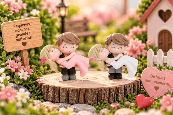 Figuritas Decorativas Pareja Romántica – 2 Piezas – Diseños Surtidos Set de 2 figuritas decorativas de pareja romántica en diseños surtidos, ideal para mini jardines, maquetas y escenarios creativos