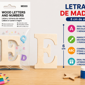 Letra E de Madera 6 cm para Manualidades y Decoración Letra E de madera de 6 cm para manualidades, decoración, nombres, iniciales y letreros personalizados
