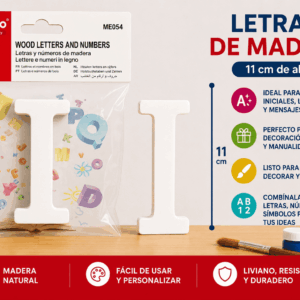Letra I de Madera 11 cm para Manualidades y Decoración Letra I de madera de 11 cm para manualidades, decoración, nombres, iniciales y letreros personalizados