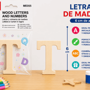 Letra T de Madera 6 cm para Manualidades y Decoración Letra T de madera de 6 cm para manualidades, decoración, nombres, iniciales y letreros personalizados