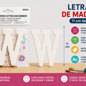 Letra W de Madera 11 cm para Manualidades y Decoración Letra W de madera de 11 cm para manualidades, decoración, nombres e iniciales personalizadas