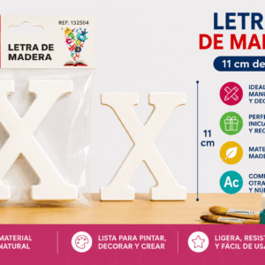 Letra X de Madera 11 cm para Manualidades y Decoración Letra X de madera de 11 cm para manualidades, decoración, nombres y proyectos personalizados