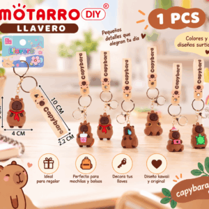 Llavero Capibara Kawaii con Correa Capybara Motarro DIY Llavero capibara kawaii con correa Capybara Motarro DIY en colores y diseños surtidos para llaves y mochilas