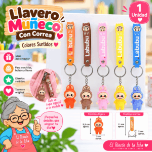 Llavero Muñeco con Correa y Colores Surtidos | El Rincón de la Icha Llavero muñeco con correa decorativa, argolla metálica y colores surtidos
