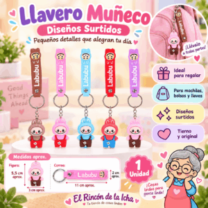 Llavero Muñeco con Correa y Diseños Surtidos | El Rincón de la Icha Llavero muñeco con correa de colores, argolla metálica y diseños surtidos