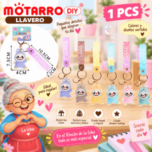 Llavero Muñeco Kawaii Bailando con Correa Bubbles Motarro DIY Llavero muñeco kawaii bailando con correa Bubbles Motarro DIY en colores surtidos junto a La Icha