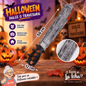 Machete Zombie Halloween Decorativo 50 x 12 cm Machete zombie Halloween decorativo de 50 x 12 cm para disfraces y decoración de terror
