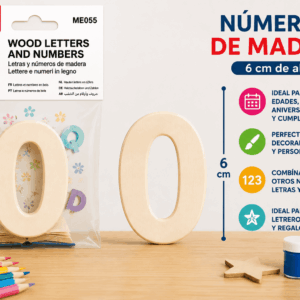 Número 0 de Madera 6 cm para Manualidades y Decoración Número 0 de madera de 6 cm para manualidades, cumpleaños, fechas, edades y decoración personalizada