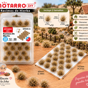 Racimos de Hierba Seca Decorativa 32 Piezas para Maquetas Racimos de hierba seca decorativa de 32 piezas para maquetas, con tamaños de 9 x 7 mm y 9 x 10 mm