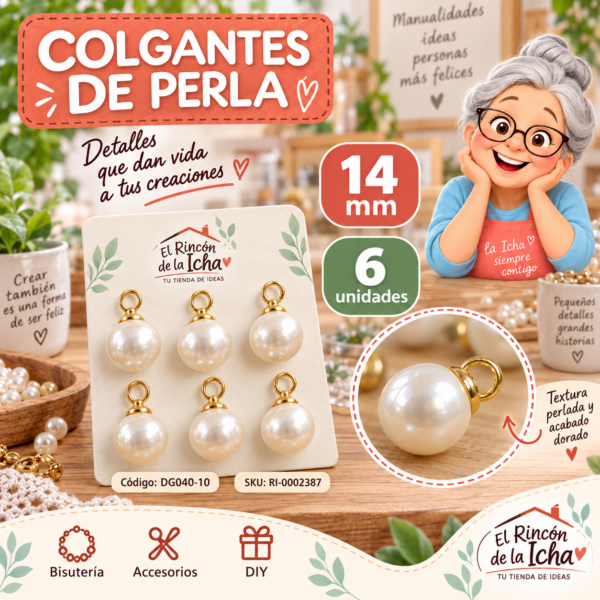 ri-0002387-dg040-10 Colgantes de perla con terminal dorado – 14 mm – 6 unidades