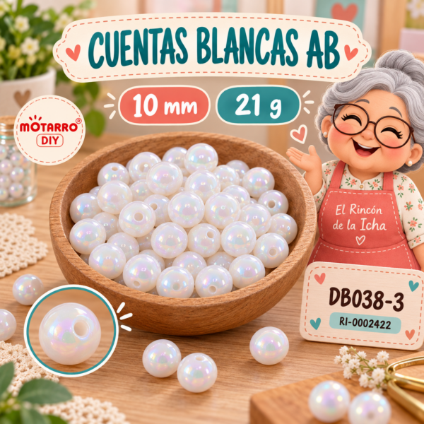 ri-0002422-db038-3 Cuentas blancas AB redondas – 10 mm – 21 g