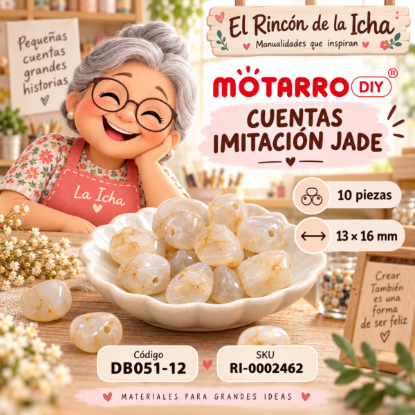 ri-0002462-db051-12 Cuentas irregulares imitación jade beige – 10 piezas – 13 × 16 mm