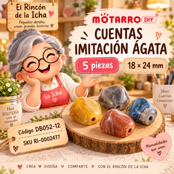 ri-0002477-db052-12 Cuentas irregulares imitación ágata multicolor – 5 piezas – 18 × 24 mm