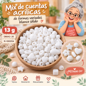 ri-0002556-db042-20 Mix de cuentas acrílicas de formas variadas blanco sólido – 13 g