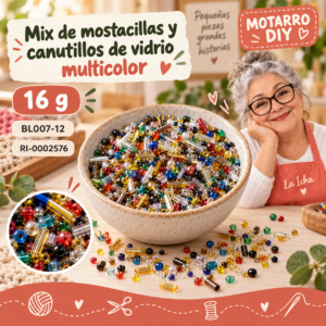 ri-0002576-bl007-12 Mix de mostacillas y canutillos de vidrio multicolor – 16 g