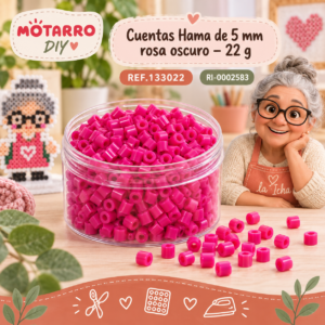 ri-0002583-ref-133022 Cuentas Hama de 5 mm rosa oscuro – 22 g