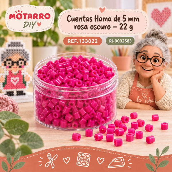 ri-0002583-ref-133022 Cuentas Hama de 5 mm rosa oscuro – 22 g