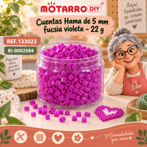 ri-0002584-ref-133023 Cuentas Hama de 5 mm fucsia violeta – 22 g