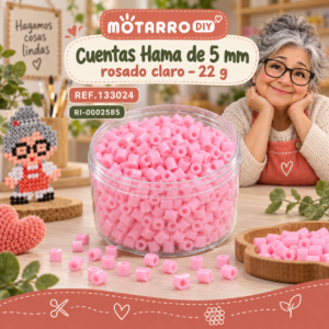 ri-0002585-ref-133024 Cuentas Hama de 5 mm rosado claro – 22 g