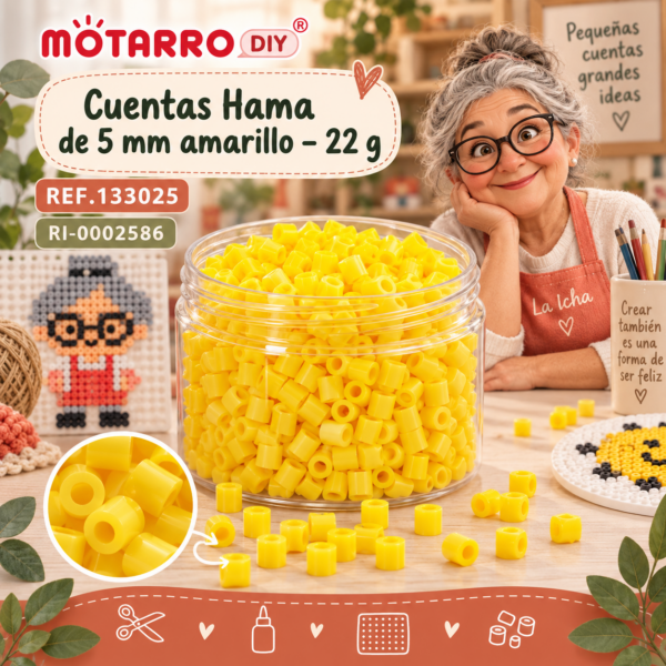 ri-0002586-ref-133025 Cuentas Hama de 5 mm amarillo – 22 g