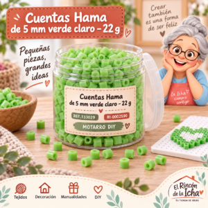 ri-0002590-ref-133029 Cuentas Hama de 5 mm verde claro – 22 g