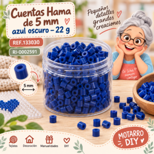 ri-0002591-ref-133030 Cuentas Hama de 5 mm azul oscuro – 22 g