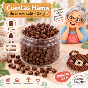 ri-0002592-ref-133032 Cuentas Hama de 5 mm café – 22 g