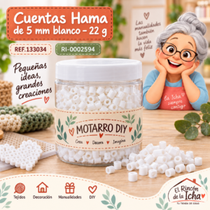 ri-0002594-ref-133034 Cuentas Hama de 5 mm blanco – 22 g