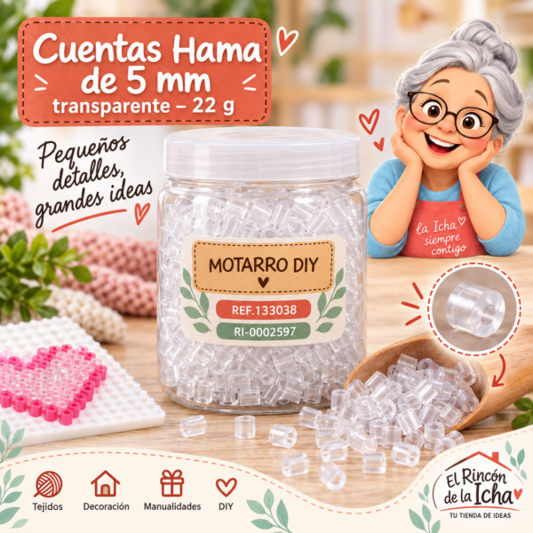 ri-0002597-ref-133038 Cuentas Hama de 5 mm transparente – 22 g
