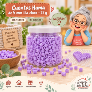 ri-0002598-ref-133039 Cuentas Hama de 5 mm lila claro – 22 g