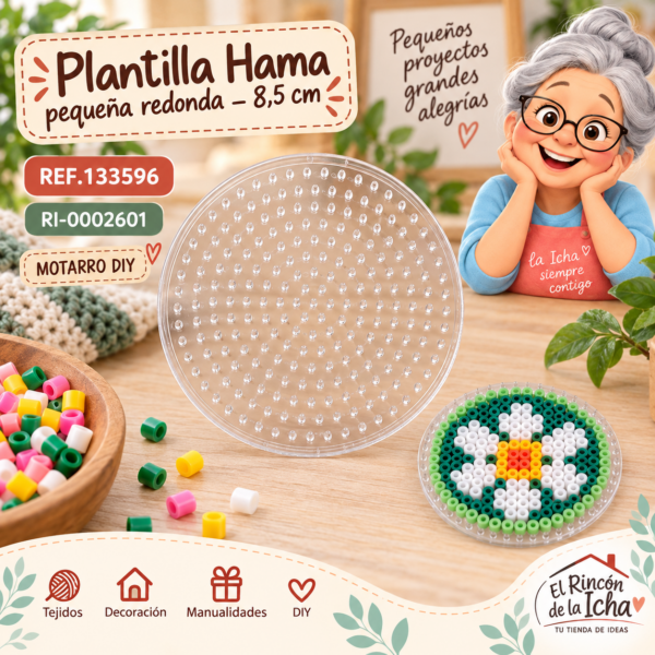 ri-0002601-ref-133596 Plantilla Hama pequeña redonda – 8,5 cm