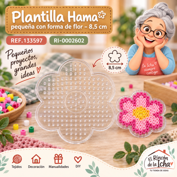 ri-0002602-ref-133597 Plantilla Hama pequeña con forma de flor – 8,5 cm