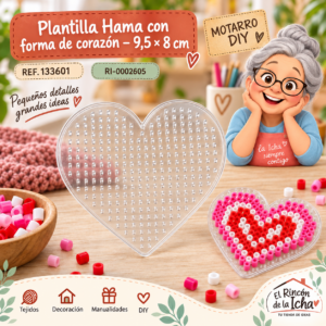 ri-0002605-ref-133601 Plantilla Hama con forma de corazón – 9,5 × 8 cm